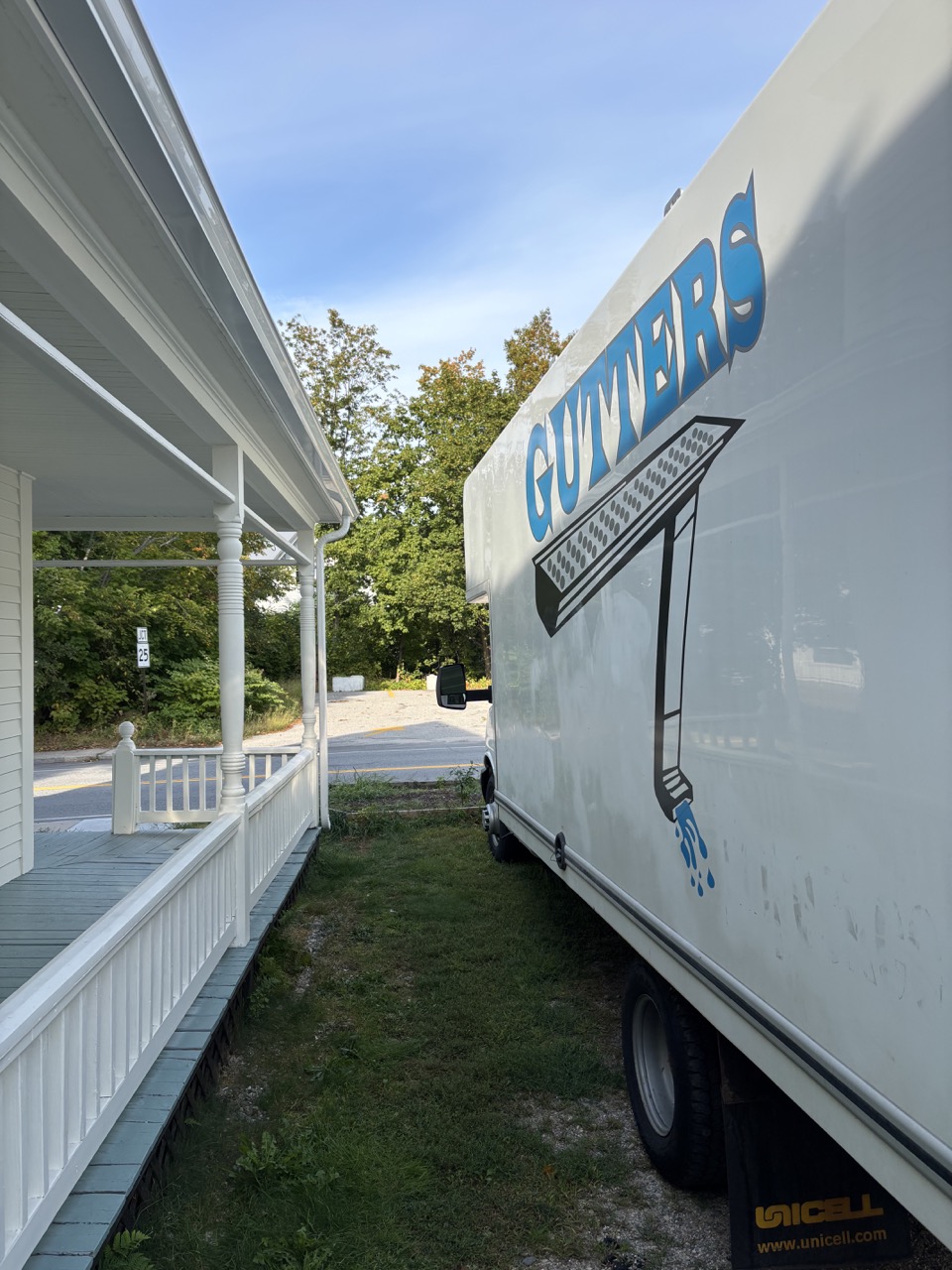 Crown Hill Gutter Company service truck parked at a job site